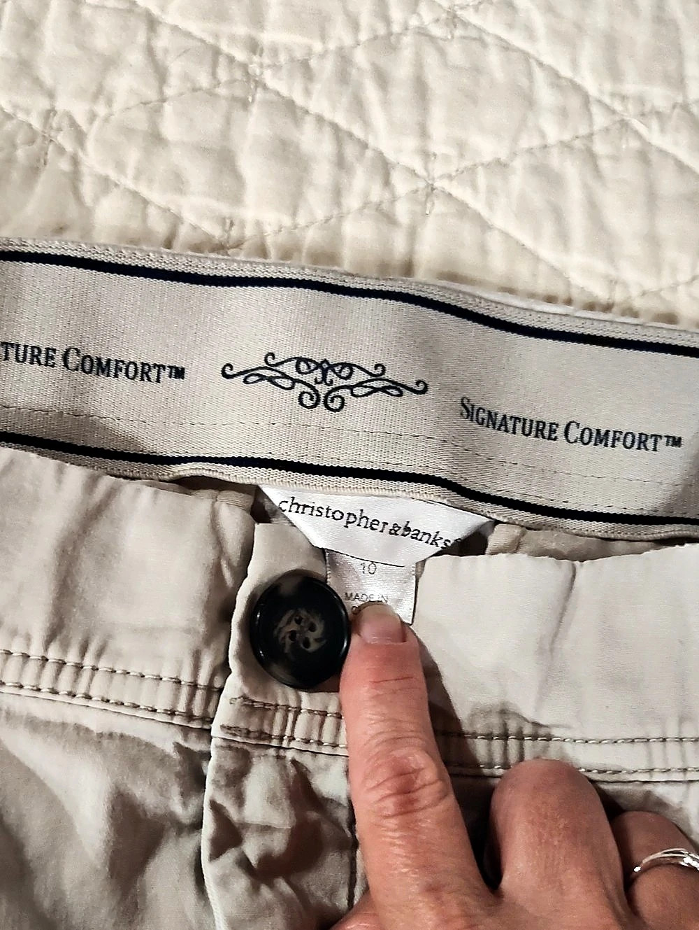 Christopher & Banks Signature Comfort Casual Chino Pants in Beige